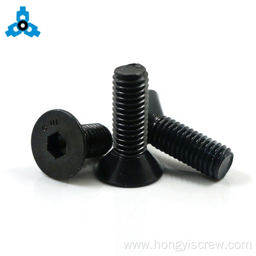 Hex socket black oxide countersunk machine screws